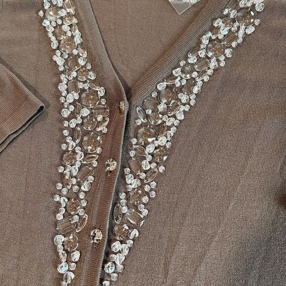 Susan Graver & Isaac Mizrahi Bejeweled Bead Sparkle Tops Women's Sz. 1x Lot of 2 - Picture 9 of 14